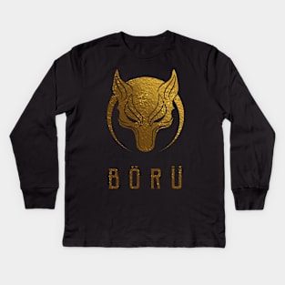 Börü in Gold Kids Long Sleeve T-Shirt